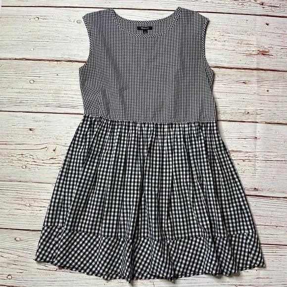 Madewell Tie Back Cotton Gingham Dress Sz S - Picture 7 of 16